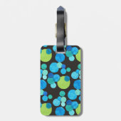 明るい青い月，荷物札，青，緑，黒 ラゲッジタグ (裏面縦)