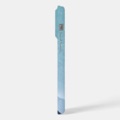 明るい青い氷の表面 iPhoneケース (左側面)