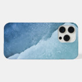 明るい青い氷の表面 iPhoneケース (裏面横)