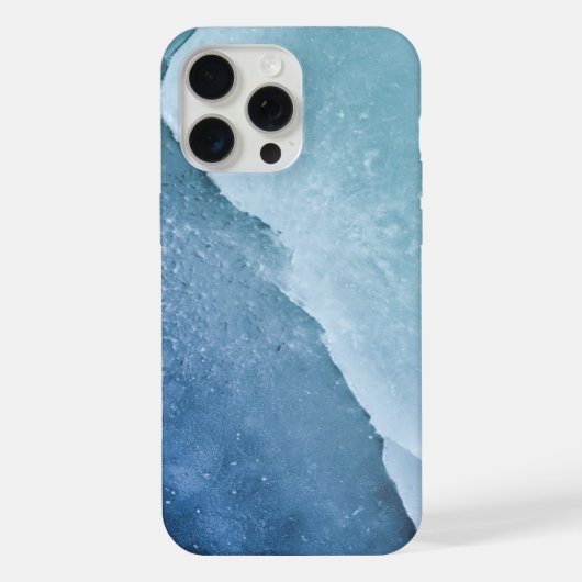 明るい青い氷の表面 iPhoneケース (裏面)