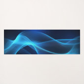 明るい青い波白熱［赤熱］光を放つ状 ヨガマット (裏面(横))