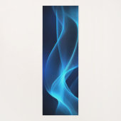 明るい青い波白熱［赤熱］光を放つ状 ヨガマット (裏面)