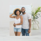 明るい青い海辺の写真 招待状 (スタンド正面)