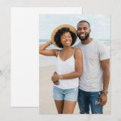 明るい青い海辺の写真 招待状 (正面/裏面)