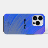 明るい青い渦巻きデザインの携帯電話ケース HAmbyWG iPhoneケース (裏面横)