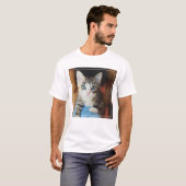 明るい青い瞳の子猫 Tシャツ (正面フル)