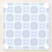 明るい青と濃い青の円パターンレトロ ガラスコースター (裏面)