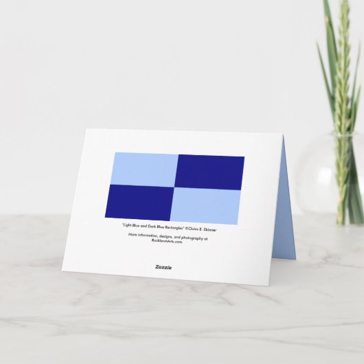 明るい青と濃い青の長方形 サンキューカード (裏面)