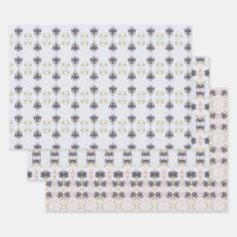 明るい青と濃い青 ラッピングペーパーシート