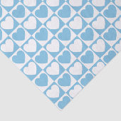 明るい青と白のパターン(ハート付き) 薄葉紙 (詳細)