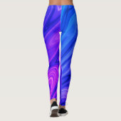 明るい青と紫の液体抽象芸術レギンス レギンス (裏面)
