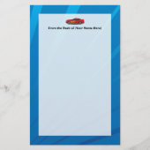 明るい青と赤いスポーツカーの炎の子供たちボーイズ 便箋 (正面)