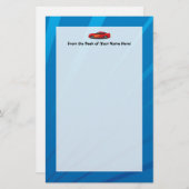 明るい青と赤いスポーツカーの炎の子供たちボーイズ 便箋 (正面/裏面)