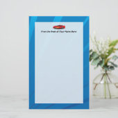 明るい青と赤いスポーツカーの炎の子供たちボーイズ 便箋 (スタンド正面)