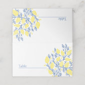 明るい青と黄色の表の番号座席表 プレイスカード (外部開封)