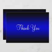 明るい青と黒のエッジのグラデーション サンキューカード (正面/裏面)