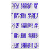 明るい青と黒のハッピーバースデーデザイン スモールペーパーバッグ (裏面)