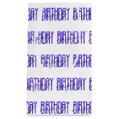 明るい青と黒のハッピーバースデーデザイン スモールペーパーバッグ (正面)