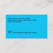 明るい青のアマチュア無線通話の標識 名刺 (裏面)