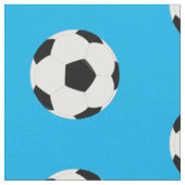 明るい青のサッカーボールのパターン ファブリック (クローズアップ)