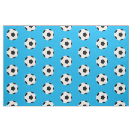 明るい青のサッカーボールのパターン ファブリック