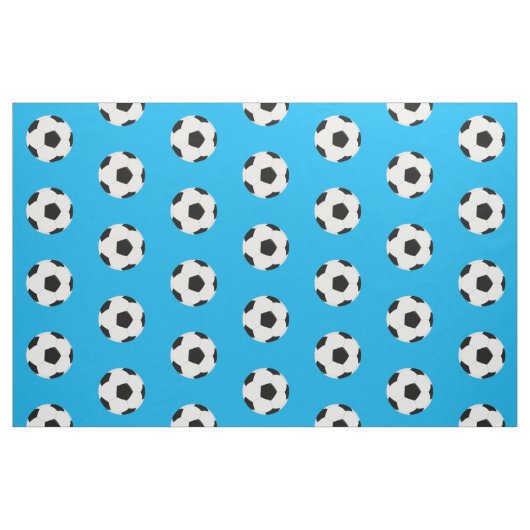 明るい青のサッカーボールのパターン ファブリック (ファットクウォーター)