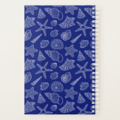 明るい青のシェルパターン |イニシャル プランナー手帳 (裏面)