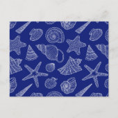 明るい青のシェルパターン ポストカード (正面)