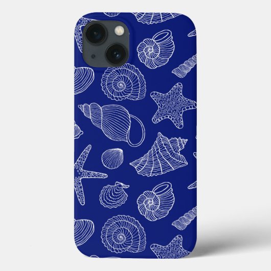明るい青のシェルパターン Case-Mate iPhoneケース (裏面)