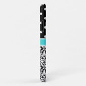 明るい青のダマモノグラムのスク水玉模様パターン Case-Mate iPhoneケース (裏面/右)