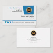 明るい青のプルダウンタブタクシーサービス 名刺 (正面/裏面)