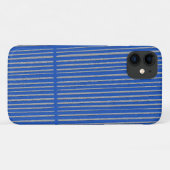 明るい青のモダンユニークストライプのパターカッコいいン Case-Mate iPhoneケース (裏面(横))