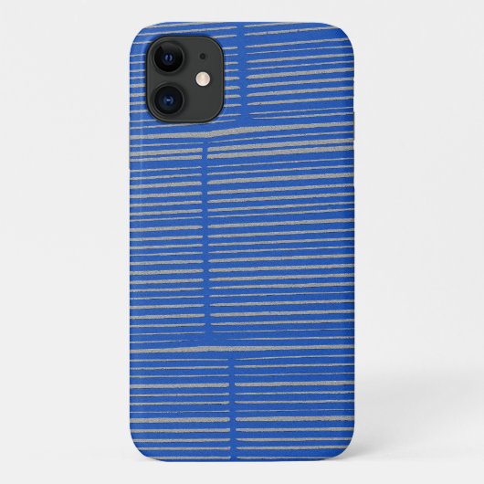 明るい青のモダンユニークストライプのパターカッコいいン Case-Mate iPhoneケース (裏面)