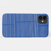 明るい青のモダンユニークストライプのパターカッコいいン Case-Mate iPhoneケース (裏面(横))