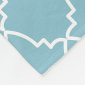 明るい青のモロッコ格子パターン フリースブランケット (角)