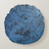 明るい青のヴィンテージクローズアップ ラウンドクッション (正面)