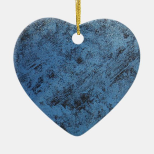 明るい青のヴィンテージ セラミックオーナメント (正面)