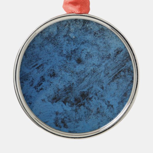 明るい青のヴィンテージ メタルオーナメント (正面)
