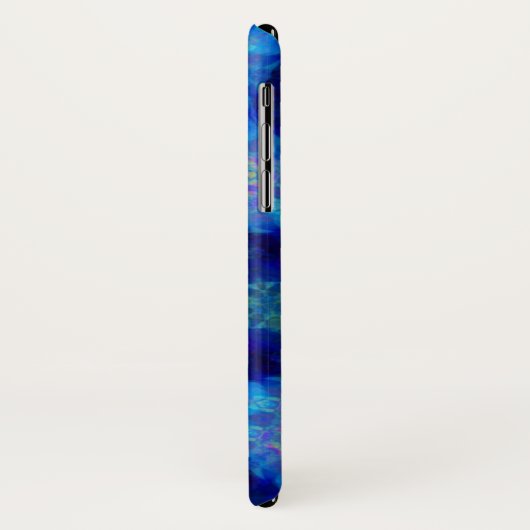 明るい青の六角形万華鏡のように千変万化するパターンパターン Case-Mate iPhoneケース (裏面/左)