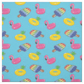 明るい青の夏のプール浮パターン(の模様が)あるき ファブリック (見本)