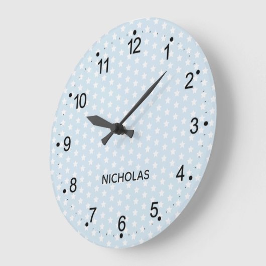 明るい青の大きな時計 ラージ壁時計 (傾斜)