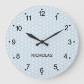 明るい青の大きな時計 ラージ壁時計 (正面)