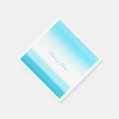 明るい青の水の色エレガントなウェディングナプキン スタンダードカクテルナプキン (角)