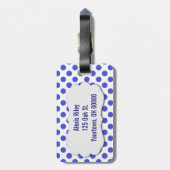 明るい青の水玉模様 ラゲッジタグ (裏面縦)