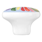 明るい青の水色のデイジー数々の色の花 セラミックノブ (側面)