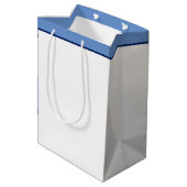 明るい青の水色のフローラ パーソナライズされた ミディアムペーパーバッグ (裏面アングル)