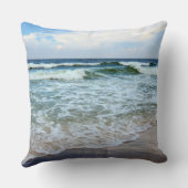 明るい青の海波 クッション (裏面)