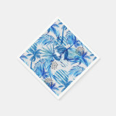 明るい青の熱帯水の色のパターン スタンダードカクテルナプキン (角)