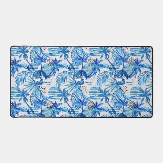 明るい青の熱帯水の色のパターン デスクマット (正面)