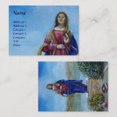 明るい青の白い緑の赤い紫の我々の女性 名刺 (正面/裏面)